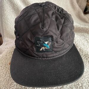 Black Quilted San Jose Sharks Cap